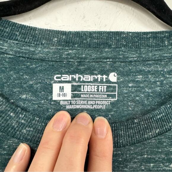 Carhartt Men’s Green Heathered Short Sleeve Tee Shirt Mens Medium Casual - Picture 3 of 8